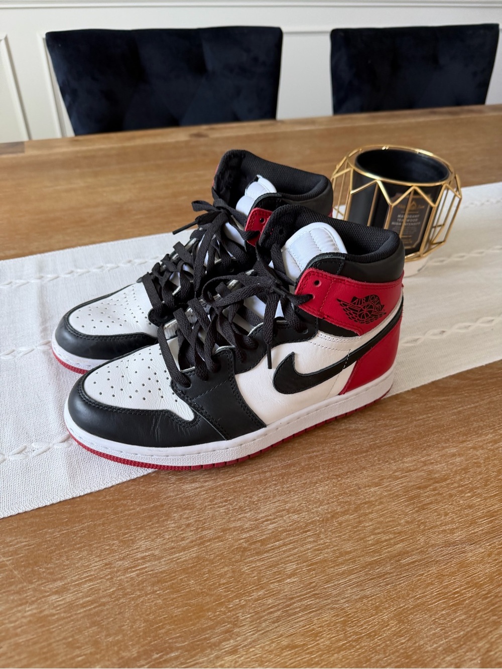 Nike Air Jordan 1 High Top Black White Red